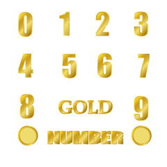 gold number,number zero to nine