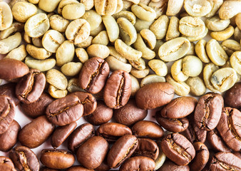 Black and green coffee 