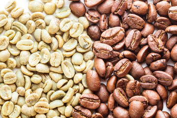 Black and green coffee 