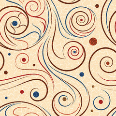 Abstract vector twirls seamless pattern.