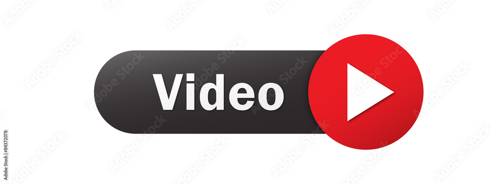 Poster video vector black and red web button