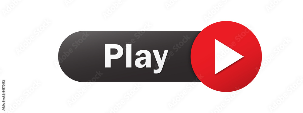Poster play vector black and red web button
