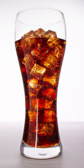 cola with ice cubes