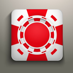 Square icon red casino chips