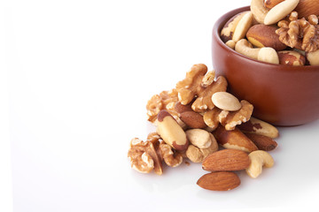 Mix nuts  on white background