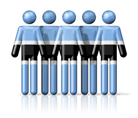 Flag of Botswana on stick figure