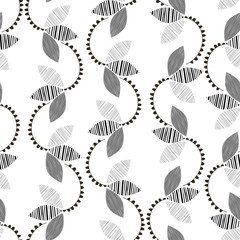 Monochrome floral pattern. Abstract seamless background.