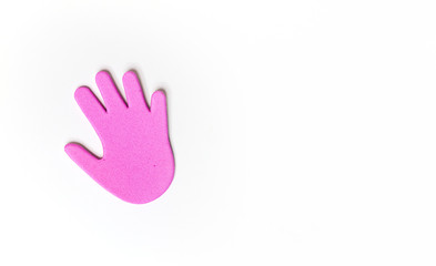 Fototapeta na wymiar pink hand - having a message