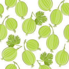 Seamless pattern with gooseberry.