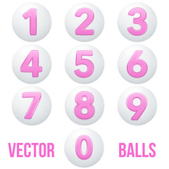 Full collection of icons balls with numbers.