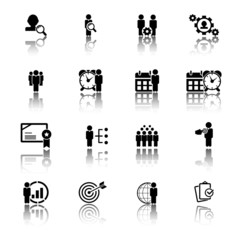 Business management, strategy or human resource icons