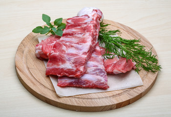 Raw pork ribs