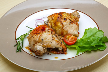 Roasted chicken thighs