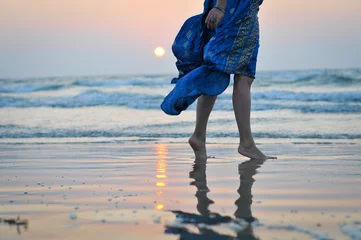 Stoff pro Meter Sunset at Goa beach,  India © tylwithteg1