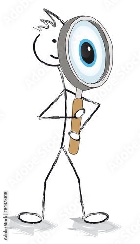 "PERSONNAGE AVEC LOUPE" fichier vectoriel libre de droits 