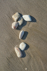 Fototapeta na wymiar Pebble on the beach on the Greek island of Corfu.