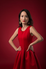 Girl in red dress