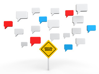 3d Social media talk concept