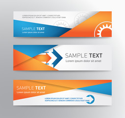 abstract header vector set with gear 