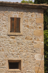 Spanish Villa with closed shutters