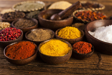Seamless texture with spices and herbs