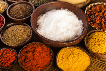 Seamless texture with spices and herbs