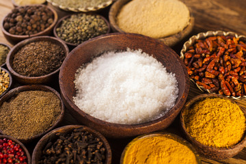 Seamless texture with spices and herbs