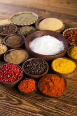 Seamless texture with spices and herbs
