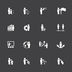 Business management, strategy or human resource icons