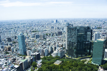 Naklejka premium 展望台から見た東京の景色