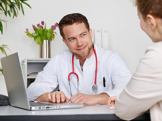 Doctor with patient