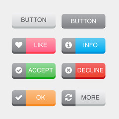 Set of flat buttons