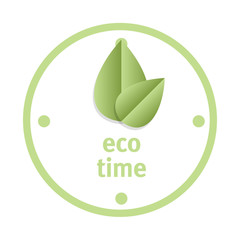 Eco time creative concept vector illustration