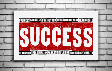 Success in business conceptual words on white board