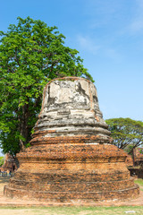 Historic destroyed temple in World Heritage city, Ayuddhaya