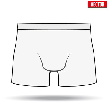 Male white underpants brief. Vector Illustration