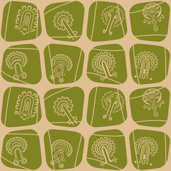 Seamless background with American Indians relics