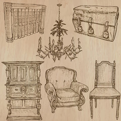 Furniture - Vector sketches, line art