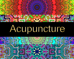 Acupuncture therapy background with multicolor mandalas - 84381639