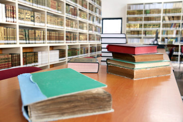 Old Book stack in library