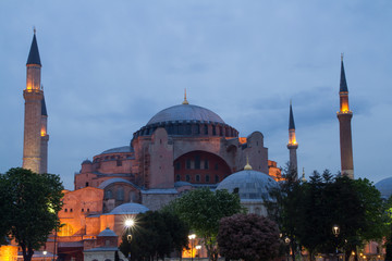 Naklejka premium Hagia Sophia in der Blauen Stunde, Istanbul, Türkei