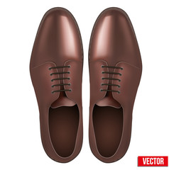 Male fashion classic brown shoes. Vector.