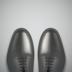 Background of Male fashion classic black shoes. Vector.