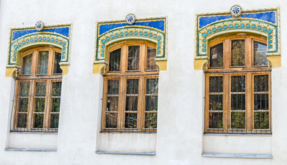 Detail of an old Scholl called "Scoala Comunala Mavrogheni"