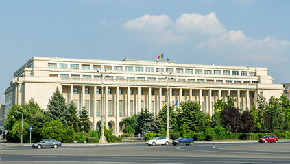 The Victoria square with the Victoria Palace, Bucharest.