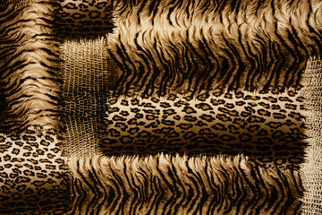 texture of print fabric striped leopard for background