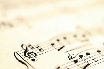 Rolgordijnen Macro of music score for background © fullempty