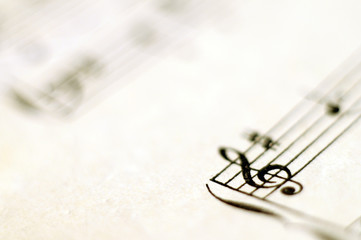 Macro of music score for background