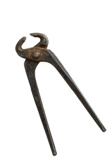 rusty black plier - isolated