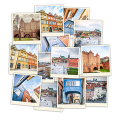 collage of sights in Warsaw